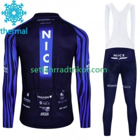 Nice Metropole Cote D Azur Radbekleidung Radtrikot Langarm + Lang Trägerhose Winter Thermal Fleece 2023